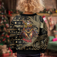 Niue Christmas Kid Ugly Christmas Sweater Santa Riding Coconut Crab DT05 - Polynesian Pride