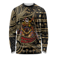 Niue Christmas Long Sleeve Shirt Santa Riding Coconut Crab DT05 Unisex Gold - Polynesian Pride