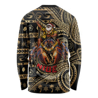 Niue Christmas Long Sleeve Shirt Santa Riding Coconut Crab DT05 - Polynesian Pride
