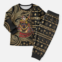 Niue Christmas Pajama Set Santa Riding Coconut Crab DT05 Men Gold - Polynesian Pride