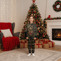 Niue Christmas Pajama Set Santa Riding Coconut Crab DT05 Kid Gold - Polynesian Pride