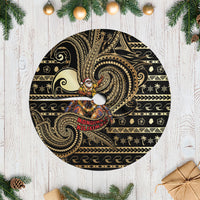 Niue Christmas Tree Skirt Santa Riding Coconut Crab DT05 Casual Gold - Polynesian Pride