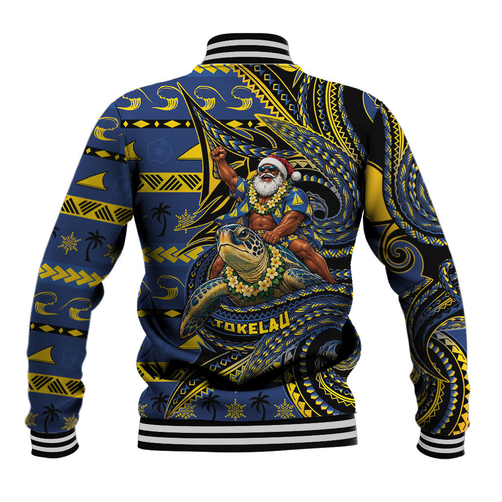 Tokelau Christmas Baseball Jacket Santa Riding Sea Turtle DT05 - Polynesian Pride
