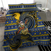 Tokelau Christmas Bedding Set Santa Riding Sea Turtle DT05 - Polynesian Pride