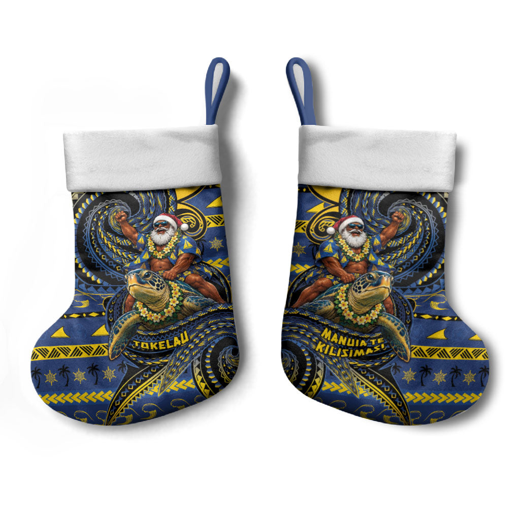 Tokelau Christmas Stocking Santa Riding Sea Turtle DT05 - Polynesian Pride