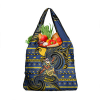 Tokelau Christmas Grocery Bag Santa Riding Sea Turtle DT05 1-pack One Size Navy - Polynesian Pride