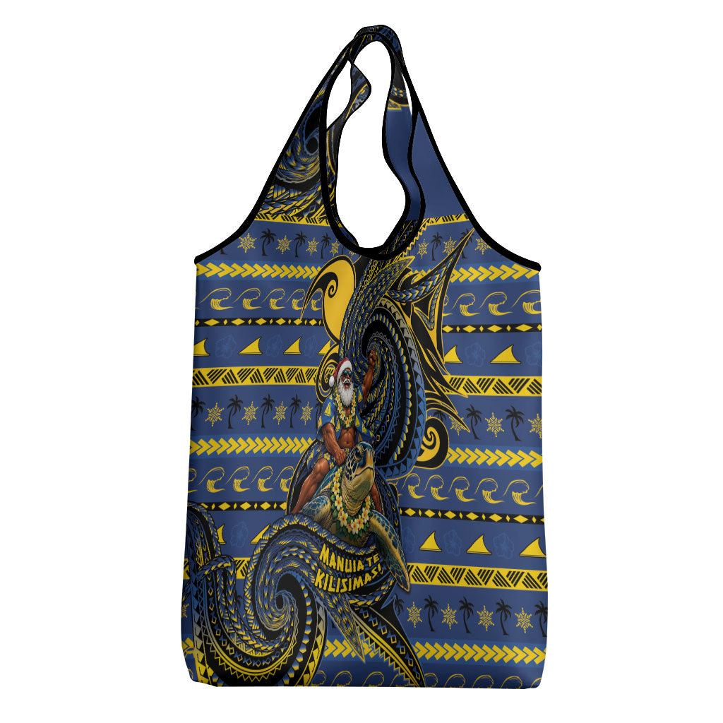 Tokelau Christmas Grocery Bag Santa Riding Sea Turtle DT05 - Polynesian Pride