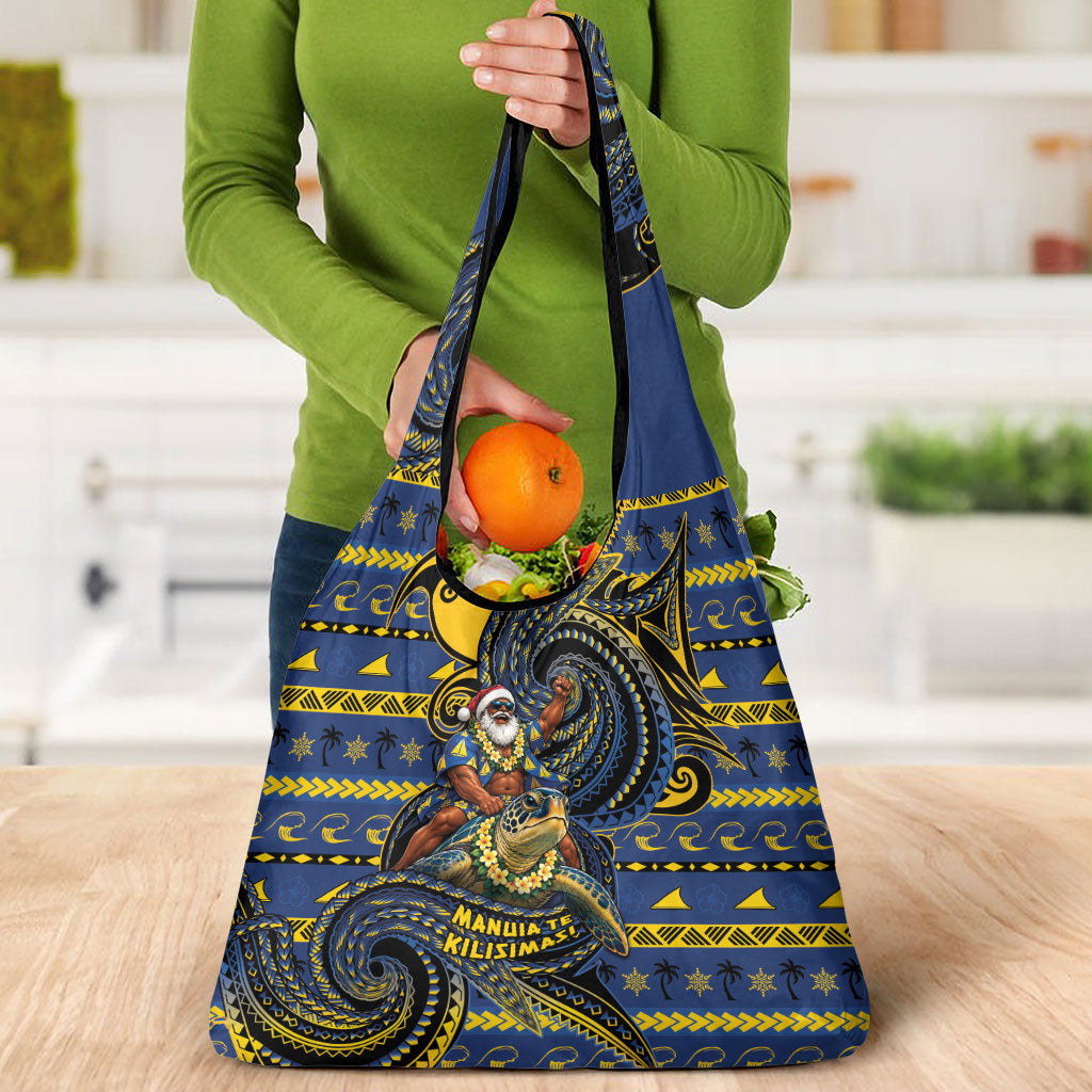 Tokelau Christmas Grocery Bag Santa Riding Sea Turtle DT05 - Polynesian Pride