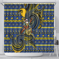 Tokelau Christmas Shower Curtain Santa Riding Sea Turtle DT05 - Polynesian Pride