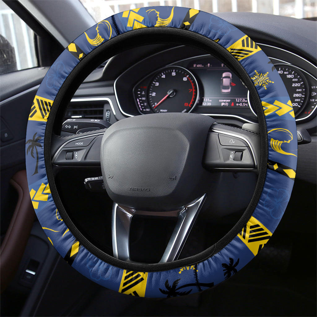 Tokelau Christmas Steering Wheel Cover Santa Riding Sea Turtle DT05 - Polynesian Pride