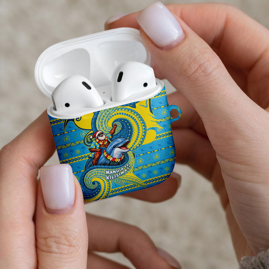 Tuvalu Christmas AirPods Case Santa Riding Ocean Dolphin DT05 - Polynesian Pride