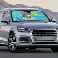 Tuvalu Christmas Auto Sun Shade Santa Riding Ocean Dolphin DT05 - Polynesian Pride