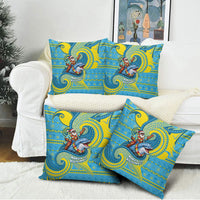 Tuvalu Christmas Pillow Cover Santa Riding Ocean Dolphin DT05 - Polynesian Pride