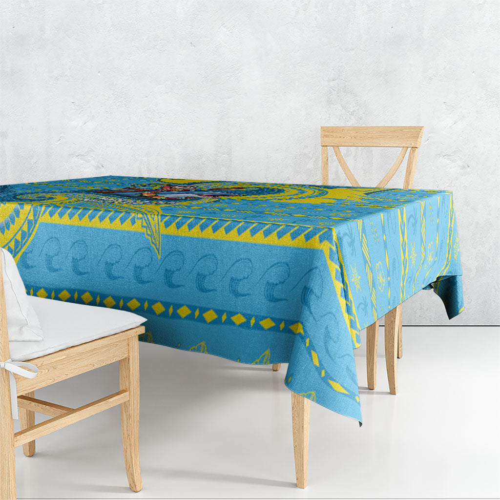 Tuvalu Christmas Tablecloth Santa Riding Ocean Dolphin DT05 - Polynesian Pride