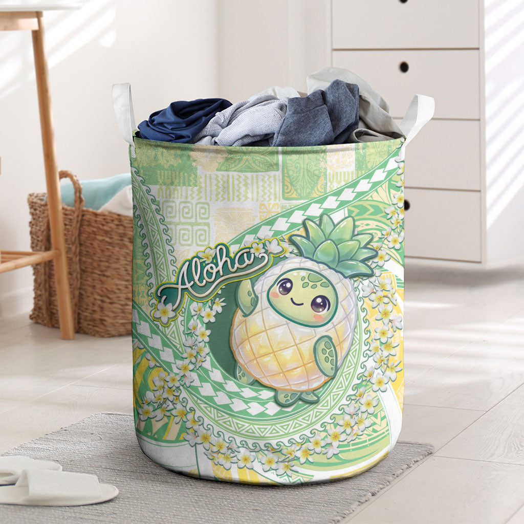 Hawaii Pineapple Laundry Basket Cute Cosplay Turtle Plumeria Spiral