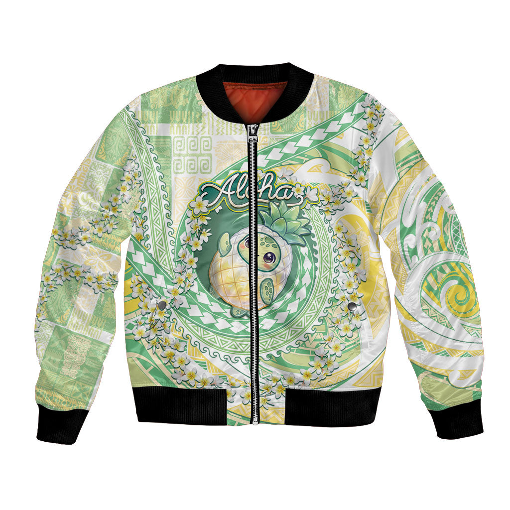 Hawaii Pineapple Bomber Jacket Cute Cosplay Turtle Plumeria Spiral