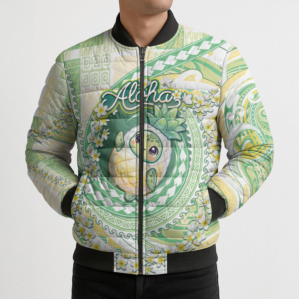 Hawaii Pineapple Bomber Puffer Jacket Cute Cosplay Turtle Plumeria Spiral DT05 - Polynesian Pride