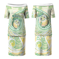 Hawaii Pineapple Couples Matching Puletasi and Long Sleeve Button Shirt Cute Cosplay Turtle Plumeria Spiral DT05 - Polynesian Pride
