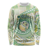 Hawaii Pineapple Long Sleeve Shirt Cute Cosplay Turtle Plumeria Spiral DT05 Unisex Mint - Polynesian Pride