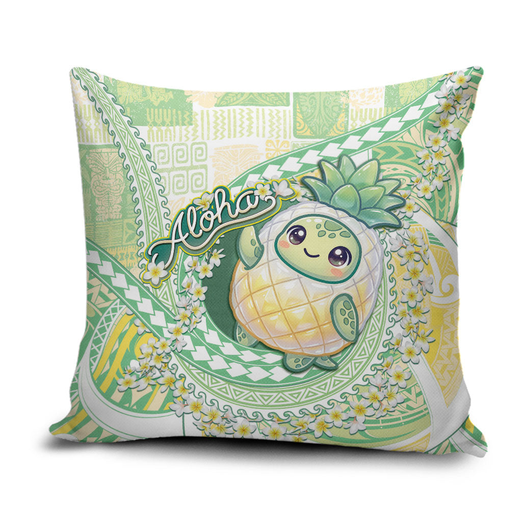 Hawaii Pineapple Pillow Cover Cute Cosplay Turtle Plumeria Spiral DT05 Mint - Polynesian Pride