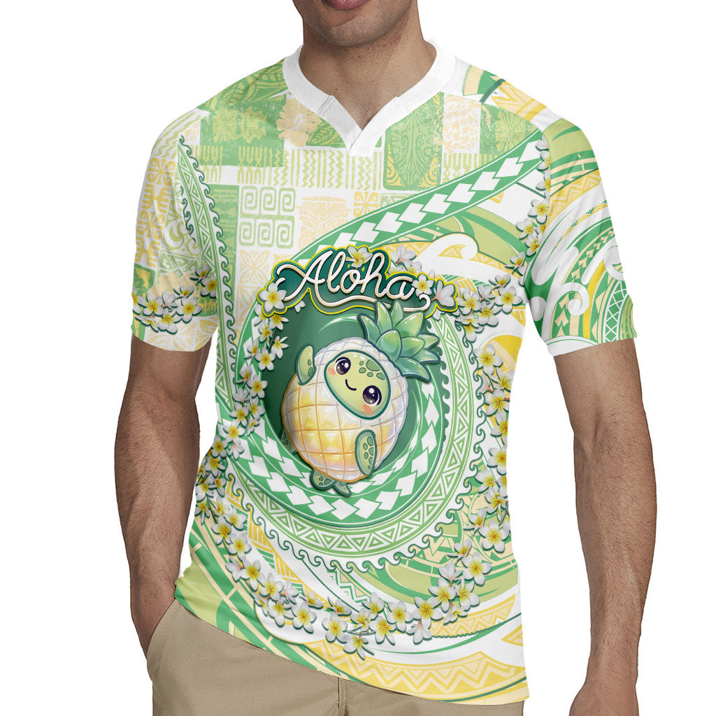 Hawaii Pineapple Rugby Jersey Cute Cosplay Turtle Plumeria Spiral DT05 - Polynesian Pride