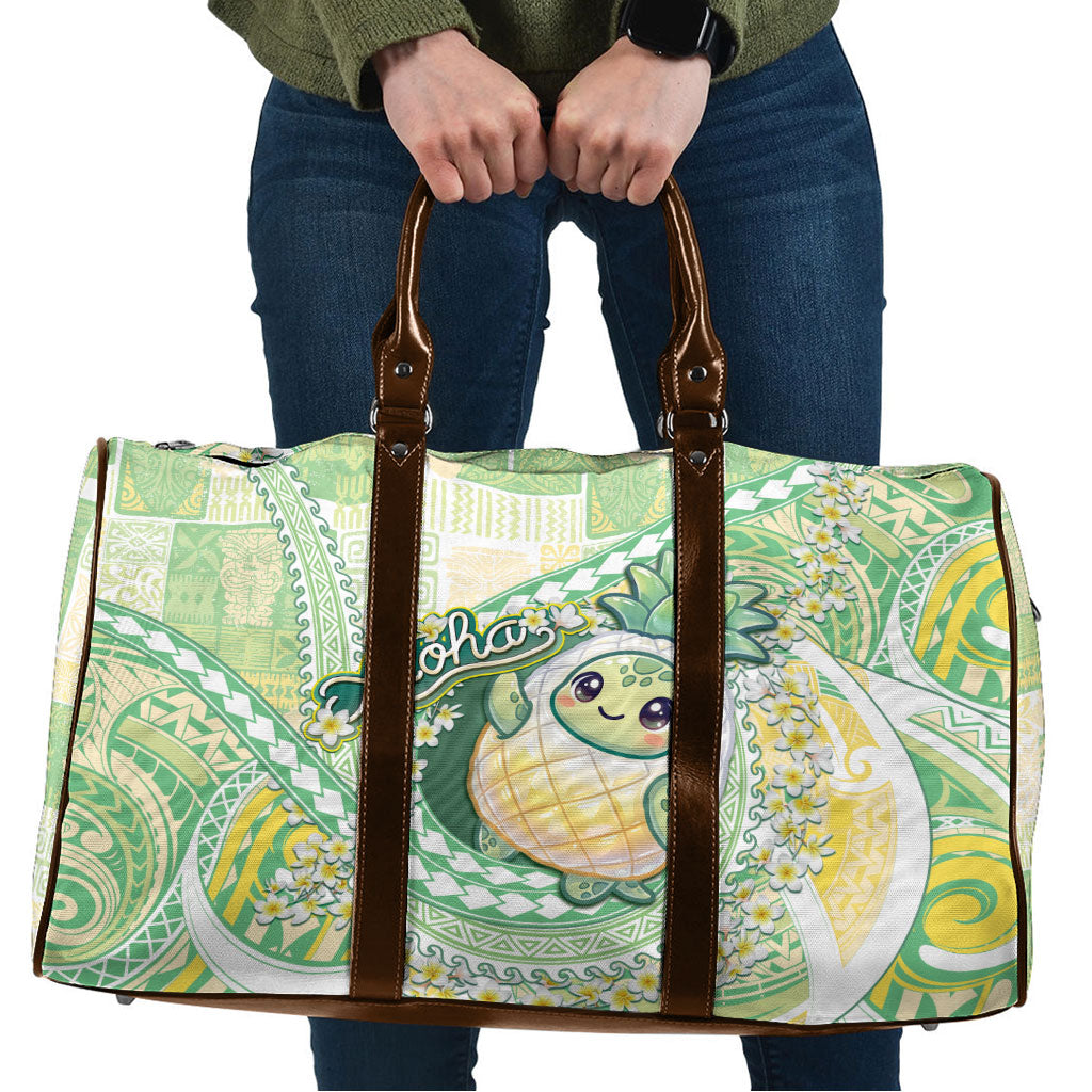 Hawaii Pineapple Travel Bag Cute Cosplay Turtle Plumeria Spiral DT05 Mint - Polynesian Pride