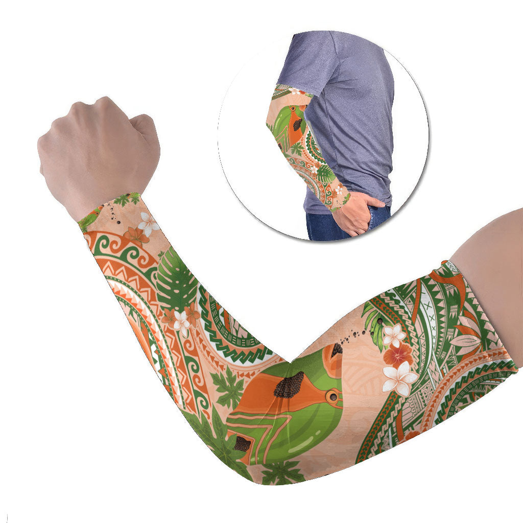 Hawaii Papaya Arm Sleeves Cute Cosplay Humuhumu Fish Plumeria Waves