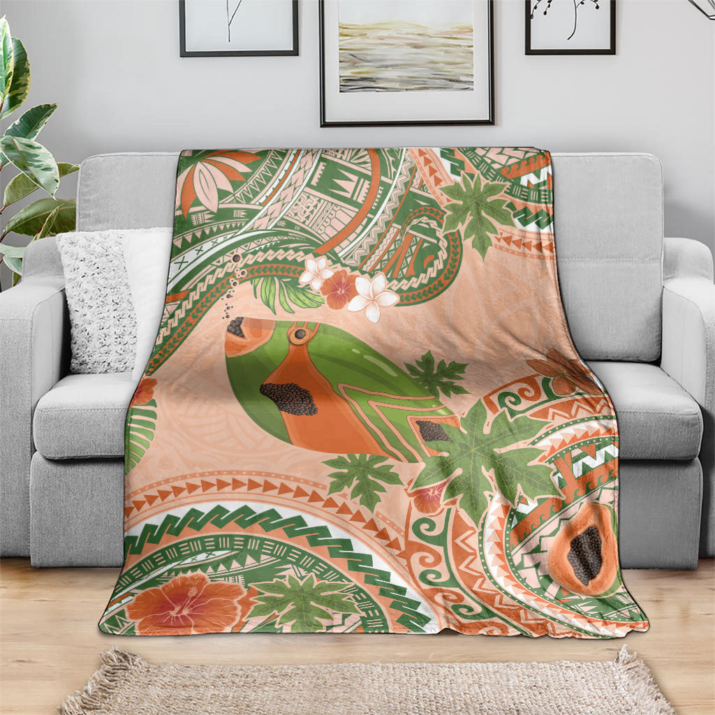 Hawaii Papaya Blanket Cute Cosplay Humuhumu Fish Plumeria Waves DT05 - Polynesian Pride