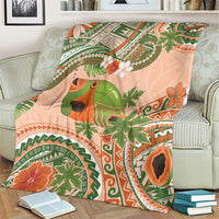 Hawaii Papaya Blanket Cute Cosplay Humuhumu Fish Plumeria Waves DT05 - Polynesian Pride