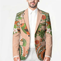 Hawaii Papaya Blazer Cute Cosplay Humuhumu Fish Plumeria Waves DT05 - Polynesian Pride