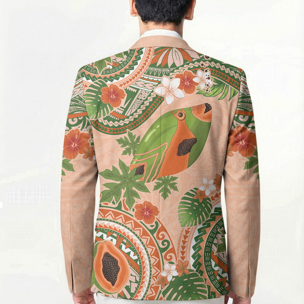 Hawaii Papaya Blazer Cute Cosplay Humuhumu Fish Plumeria Waves DT05 - Polynesian Pride