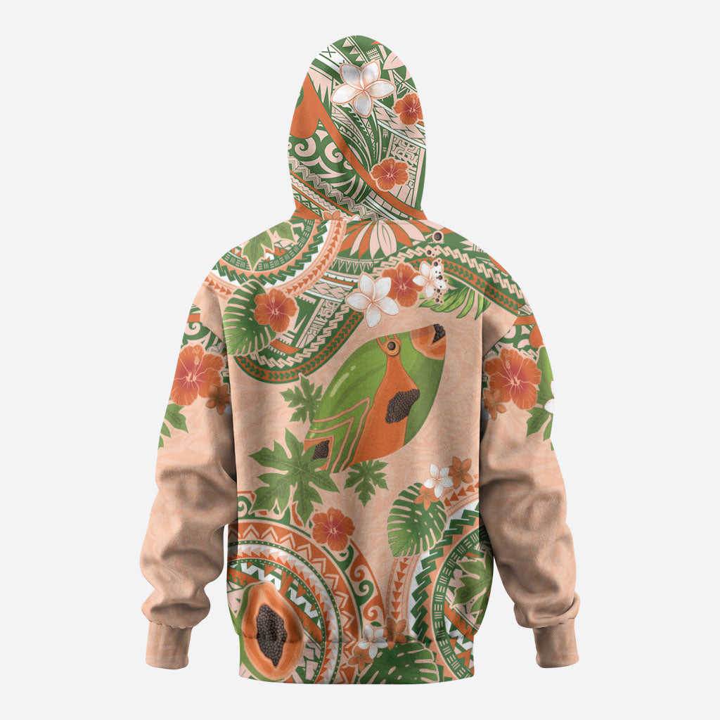 Hawaii Papaya Hoodie Cute Cosplay Humuhumu Fish Plumeria Waves DT05 - Polynesian Pride