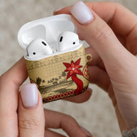 Tonga Language Week AirPods Case Tribal Cross Ngatu Floral Pattern DT05 - Polynesian Pride