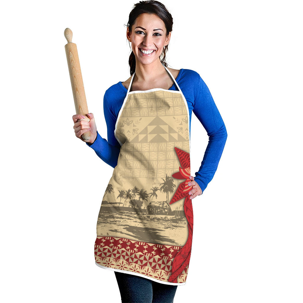 Tonga Language Week Apron Tribal Cross Ngatu Floral Pattern DT05 - Polynesian Pride