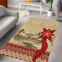 Tonga Language Week Area Rug Tribal Cross Ngatu Floral Pattern DT05 - Polynesian Pride