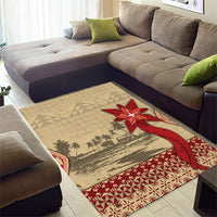 Tonga Language Week Area Rug Tribal Cross Ngatu Floral Pattern DT05 - Polynesian Pride