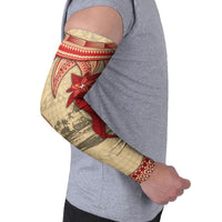 Tonga Language Week Arm Sleeves Tribal Cross Ngatu Floral Pattern DT05 - Polynesian Pride