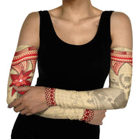 Tonga Language Week Arm Sleeves Tribal Cross Ngatu Floral Pattern DT05 - Polynesian Pride