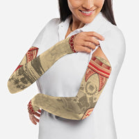 Tonga Language Week Arm Sleeves Tribal Cross Ngatu Floral Pattern DT05 - Polynesian Pride
