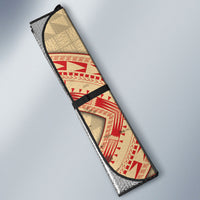 Tonga Language Week Auto Sun Shade Tribal Cross Ngatu Floral Pattern DT05 - Polynesian Pride