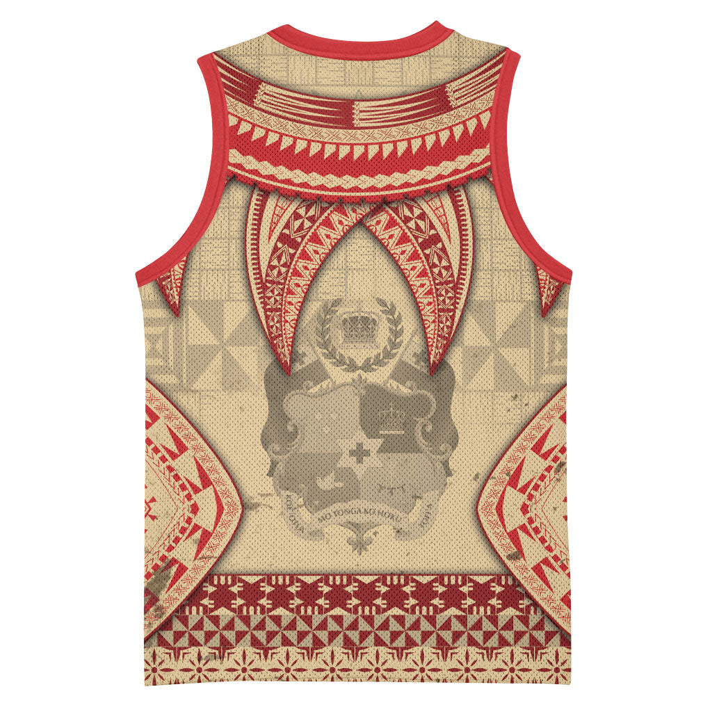 Tonga Language Week Basketball Jersey Tribal Cross Ngatu Floral Pattern DT05 - Polynesian Pride