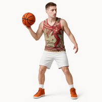 Tonga Language Week Basketball Jersey Tribal Cross Ngatu Floral Pattern DT05 - Polynesian Pride