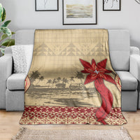Tonga Language Week Blanket Tribal Cross Ngatu Floral Pattern DT05 - Polynesian Pride