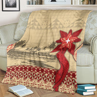 Tonga Language Week Blanket Tribal Cross Ngatu Floral Pattern DT05 - Polynesian Pride