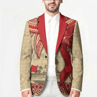Tonga Language Week Blazer Tribal Cross Ngatu Floral Pattern DT05 - Polynesian Pride