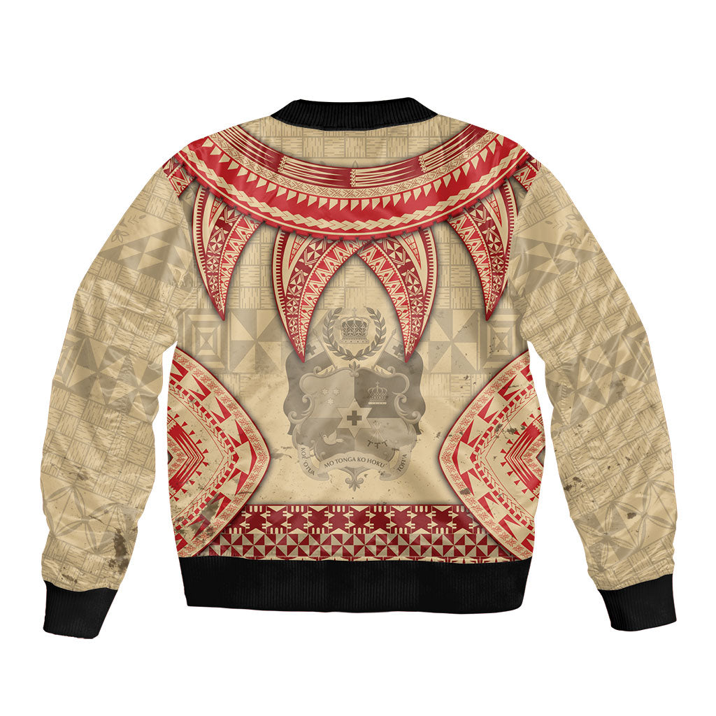 Tonga Language Week Bomber Jacket Tribal Cross Ngatu Floral Pattern DT05 - Polynesian Pride