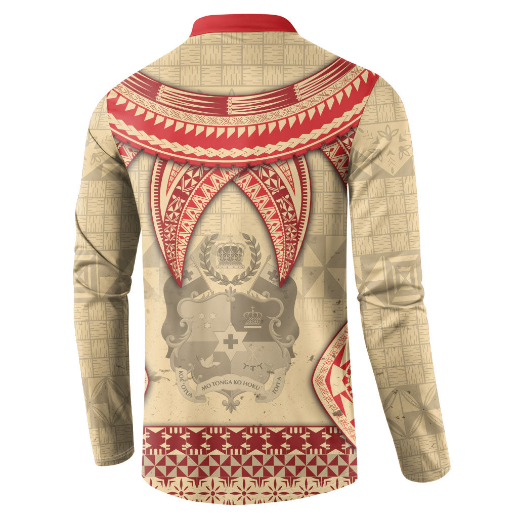 Tonga Language Week Button Sweatshirt Tribal Cross Ngatu Floral Pattern DT05 - Polynesian Pride
