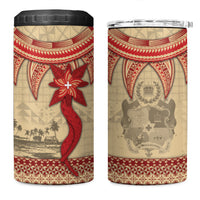 Tonga Language Week 4 in 1 Can Cooler Tumbler Tribal Cross Ngatu Floral Pattern DT05 One Size: 16 oz Red - Polynesian Pride