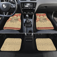 Tonga Language Week Car Mats Tribal Cross Ngatu Floral Pattern DT05 Set 4pcs Red - Polynesian Pride