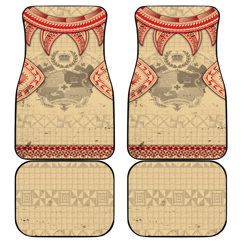 Tonga Language Week Car Mats Tribal Cross Ngatu Floral Pattern DT05 - Polynesian Pride